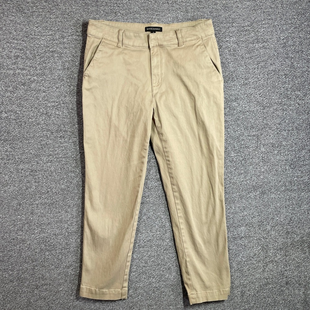 Banana Republic Pants Womens 10 Khaki Chino Tan Slim Tapered Stretch